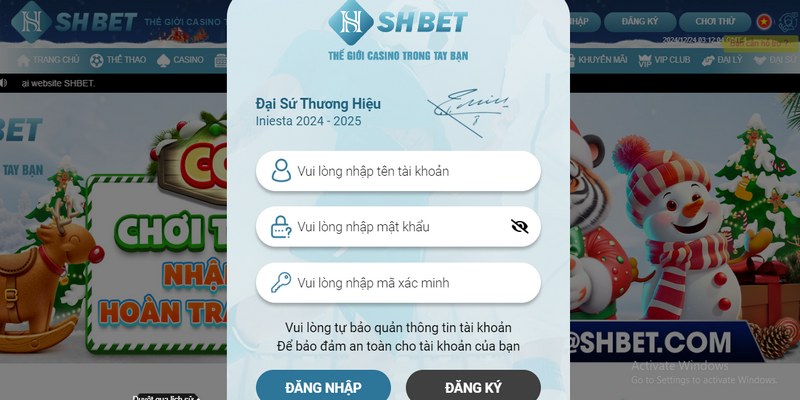 Đăng nhập ngay khi có tài khoản trang chủ SHBET