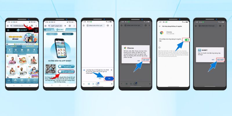 Các bước tải app SHBET và cài đặt trên thiết bị Android
